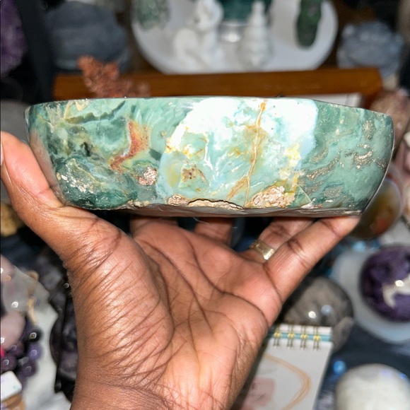 Moss Agate Bowl Large - Picture 5 of 9